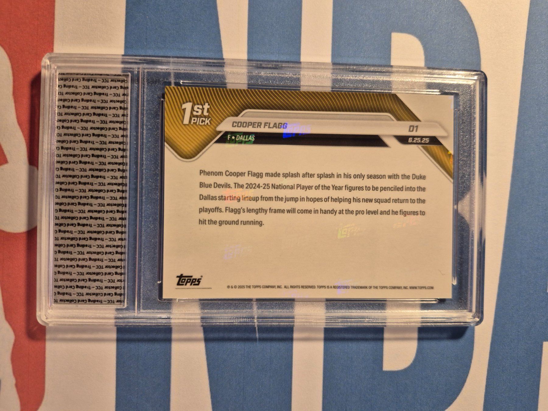 Topps Carte collezionabili: NBA Cooper Flagg Rookie 2025 1st Draft Pick Mavericks – Usato da Treiten venduto da Sauber73 1