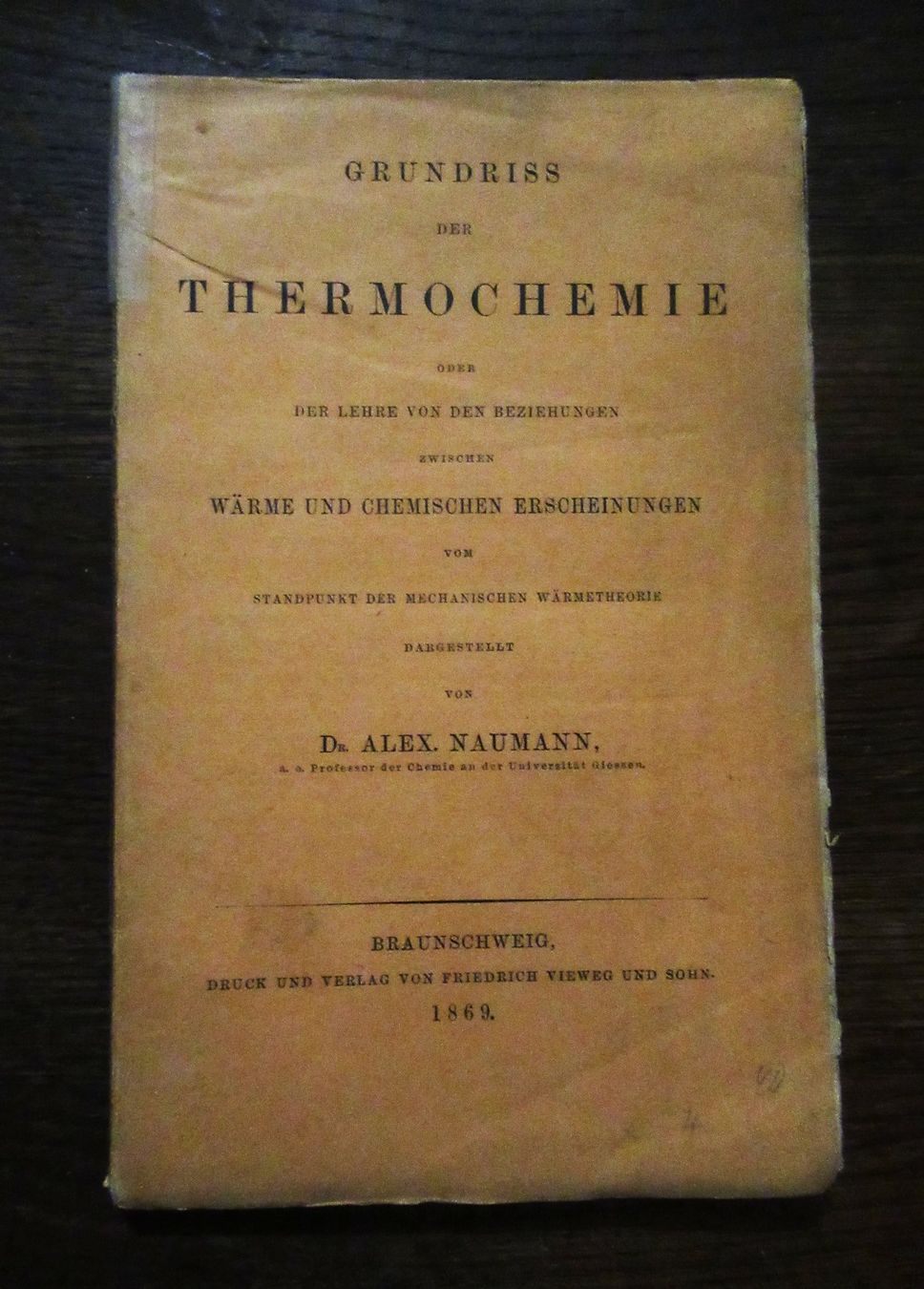 Libri: Thermochemie  Alex Naumann – Usato da hedingen venduto da kurattli01