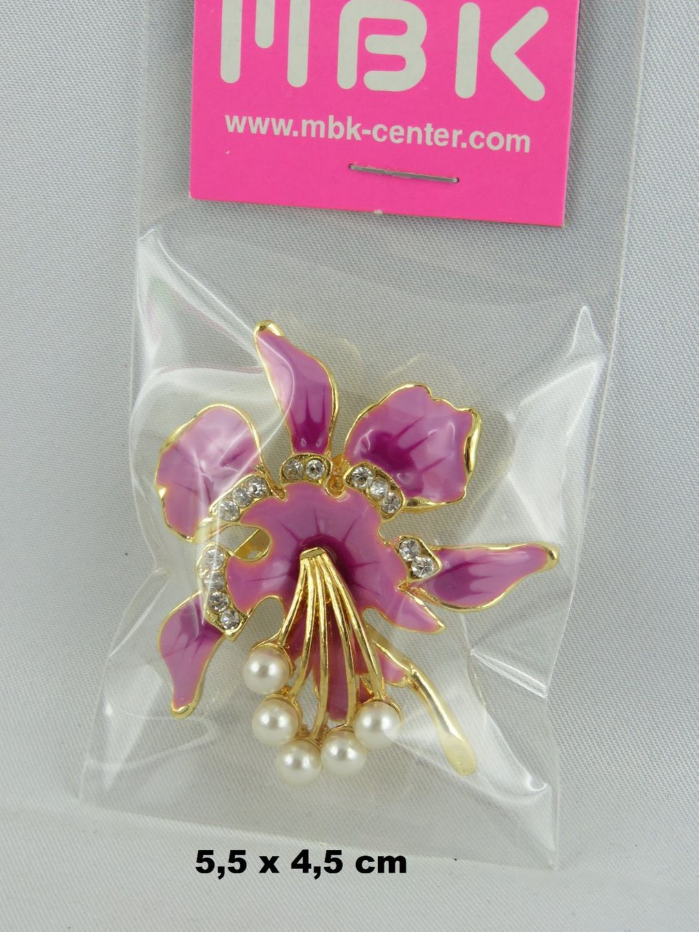 Broches & Aiguilles: Brosche - ORCHIDEE - Lila mit Perlen - 5.5x4,5cm – Neuf avec emballage d'origine à Grenchen par Yamahwildstar16