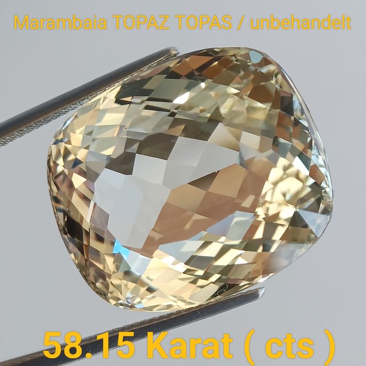58.15 MARAMBAIA TOPAS TOPAZ unbehandelt GOLD GELB Edelstein (Neu ...