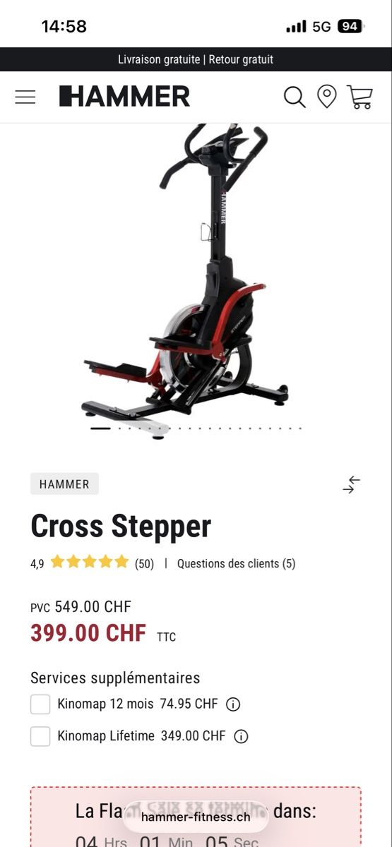 Vélos d'appartement: Cross stepper hammer – D'occasion à Perroy par MR6. 1