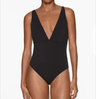 Badeanzug Damen V-Ausschnitt Schwarz Grösse S OYSHO Neu