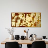 Acrylbild XL Leinwand Abstraktes Bild Gemälde Brown Gold