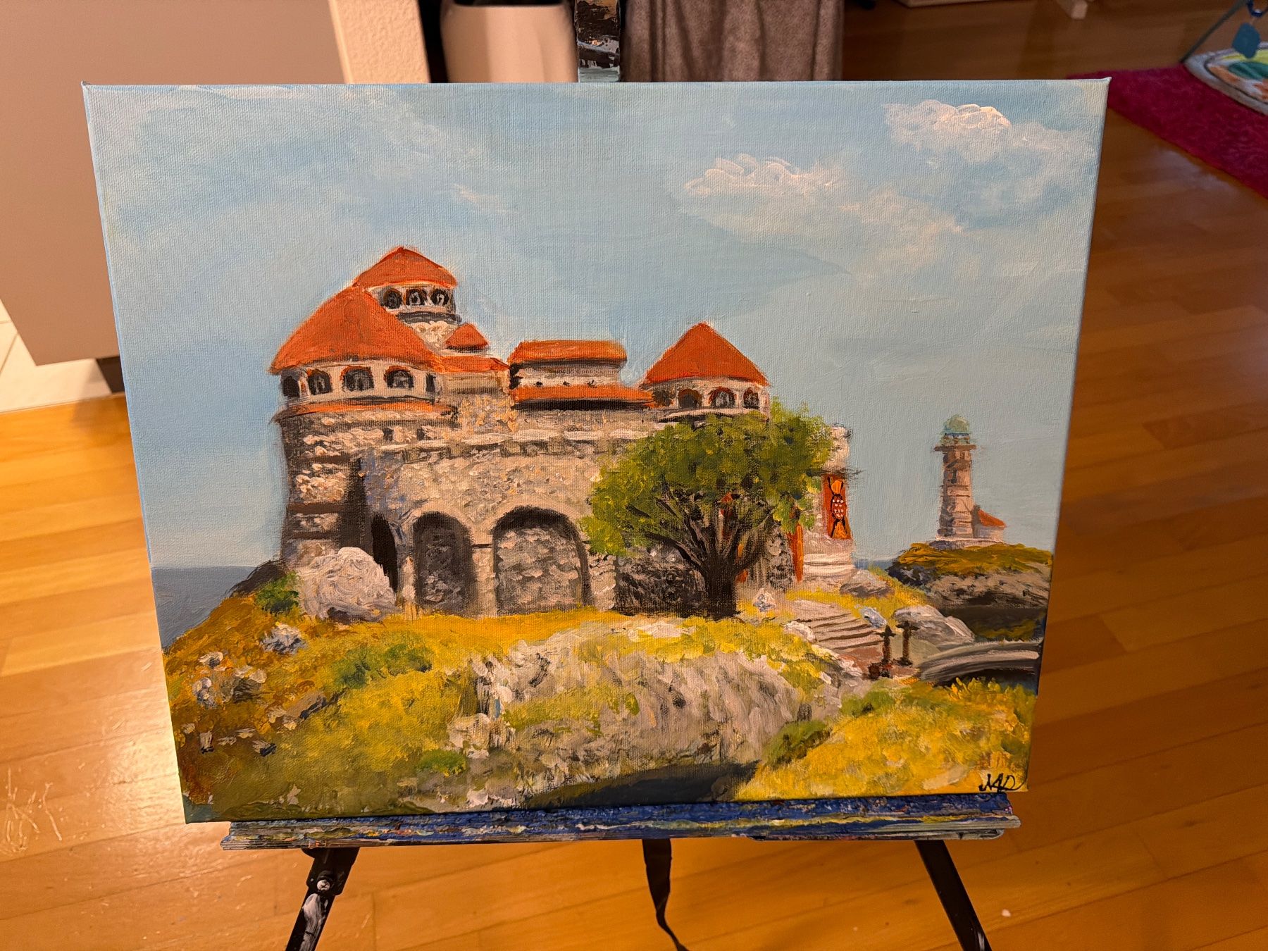 Gemälde: Gemälde Schloss mit Leuchtturm, 40x50cm – Neu und originalverpackt aus Pfäffikon SZ von Andrei_Moro_Kunst 4