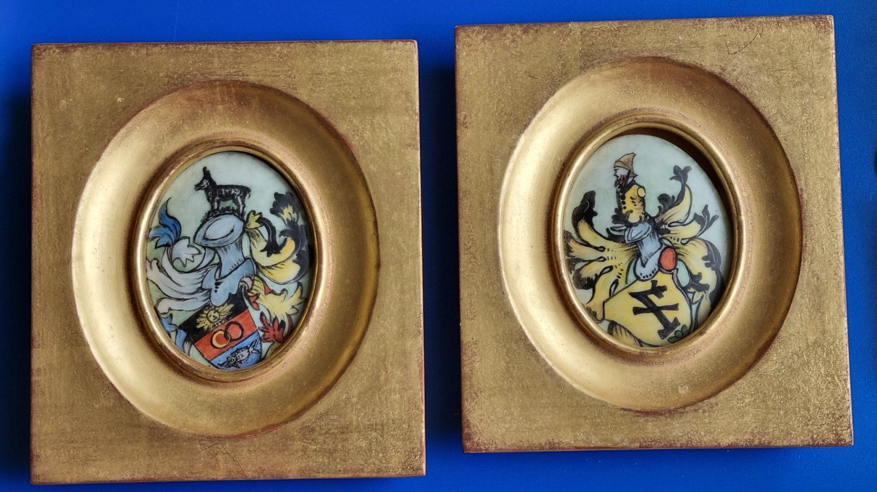 Dipinti: 2 Kleine Wappen Gemälde – Usato da Schaffhausen venduto da Leveron13