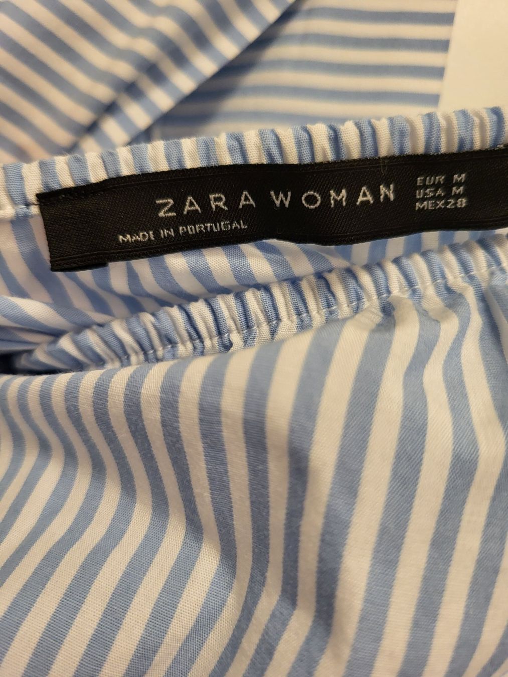 Zara Kleider: Zara Kleid Gr. M - Baumwolle, hellblau, mit Streifen – Gebraucht aus Baar von clar6 4