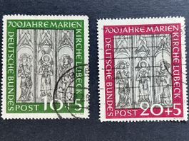 BRD 1951 Marienkirche Mi 139-140 Kat. 80.-- schön und rar