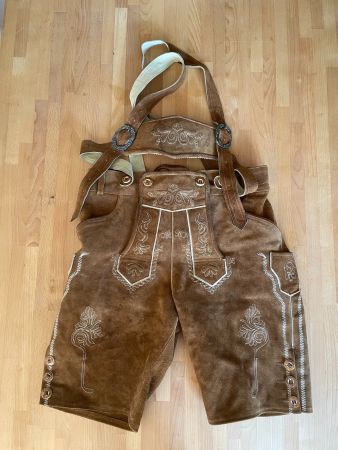 Oktoberfest Lederhose Echtleder mit H-Trägern
