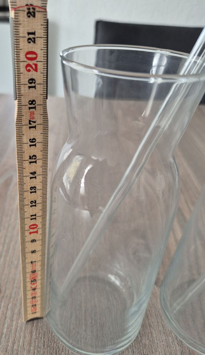 Caraffe: 2 Glaskaraffen+ Glasstrohhalm, Cocktailgläser, Glas, Karaffe – Nuovo (secondo la descrizione) da Seuzach venduto da Gugelchopf 1