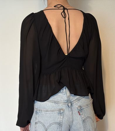 Schwarze H&M Bluse, Grösse XS