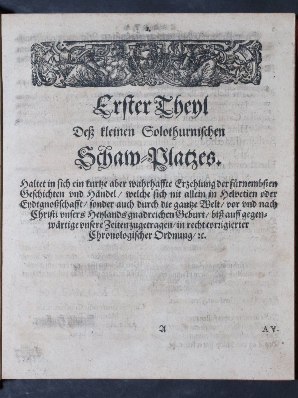 Libri: SOLOTHUNER ALLGEMEINE SCHAW-PLATZ,1666 – Usato da Guensberg venduto da Herzaktion 8