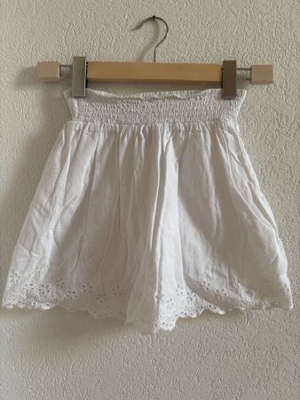 Jupe blanche broderie taille élastique 6-7 ans