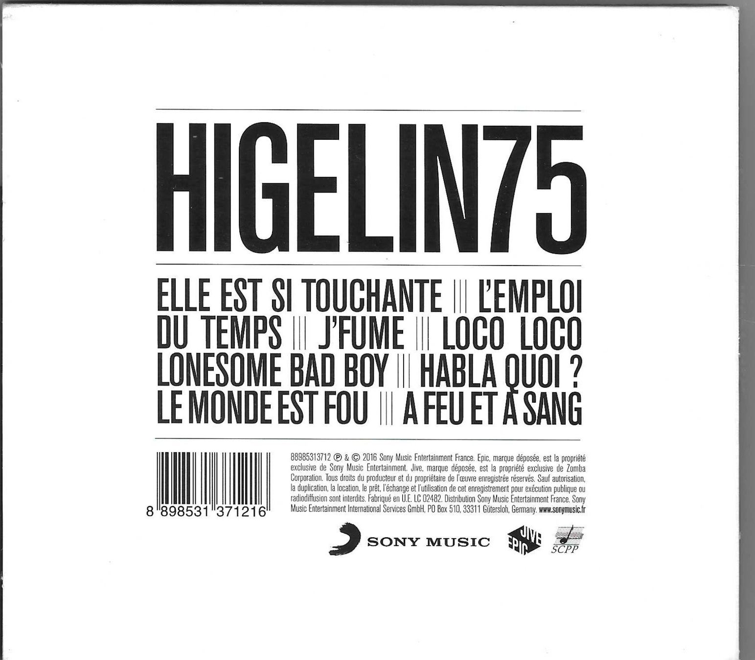 CD: JACQUES HIGELIN  -  HIGELIN75 – Usato da Bex venduto da Giorgiob 1