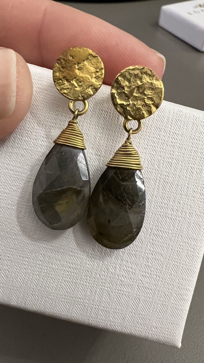 Orecchini pendenti & Orecchini a lobo: Wunderschoene Ohrhaenger mit Labradorit Gold Look, neu! – Nuovo (secondo la descrizione) da Thalheim venduto da mavilim 2