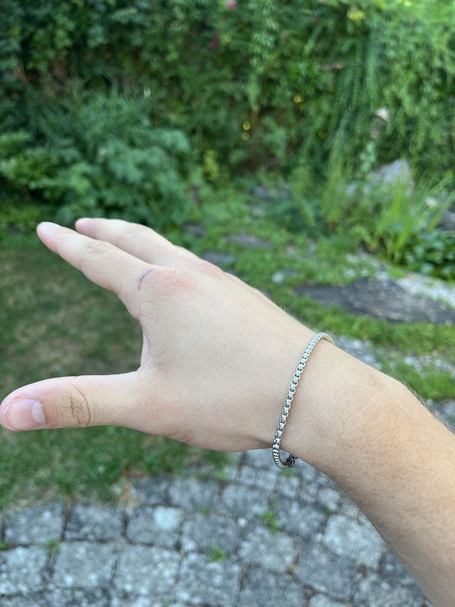 Bracelets: Armband Edelstahl Silberfarben Panzerkette  – Neuf (Voir description) à Tägerwilen par Alexander716 5