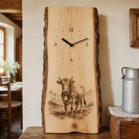 Handgefertigte Schweizer Holz-Wanduhr