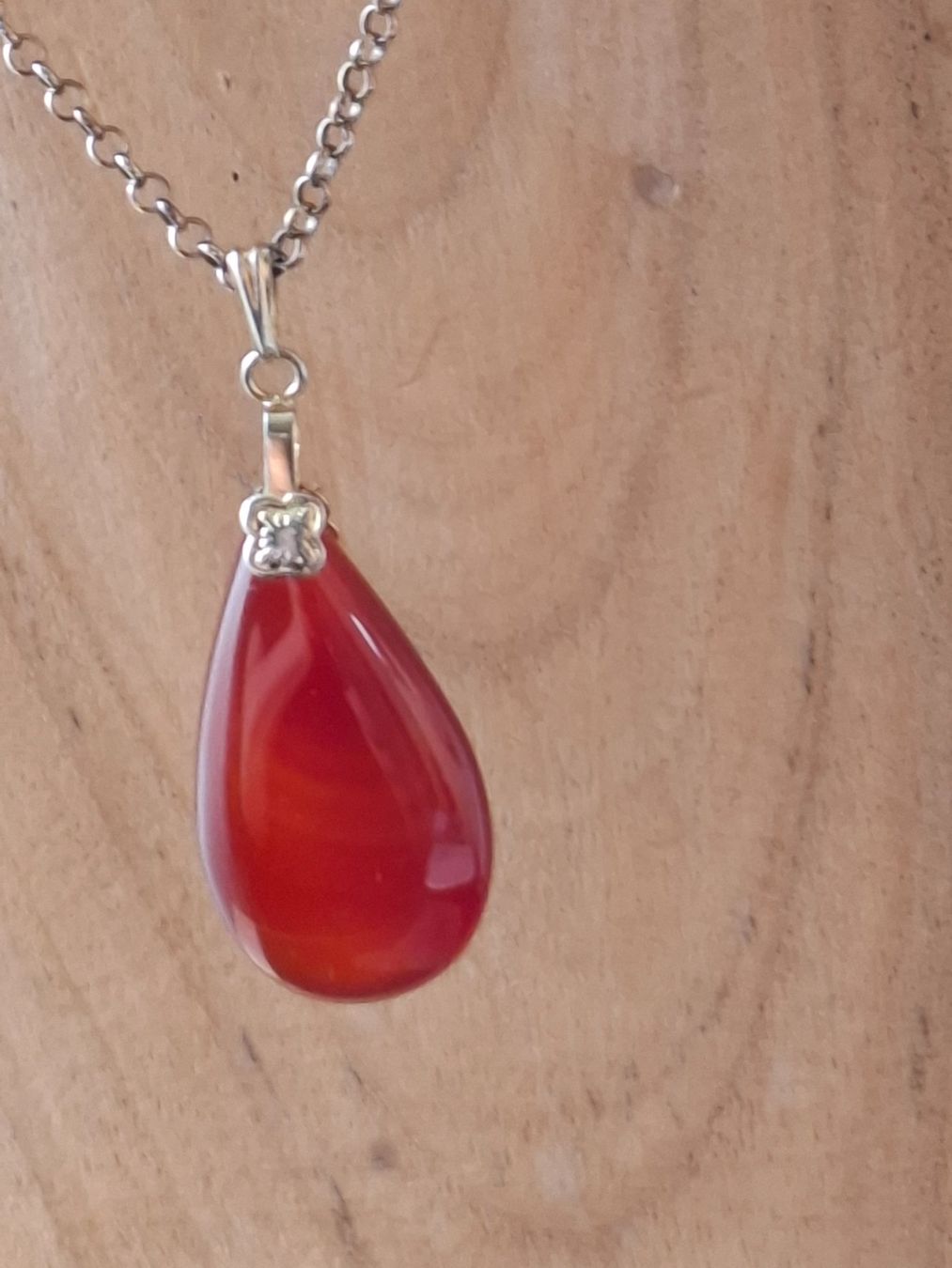 Catenine: Kette Silber 925  mit Anhänger Karneol 80cm – Usato da Zwieselberg venduto da Halifaxmendusli 9
