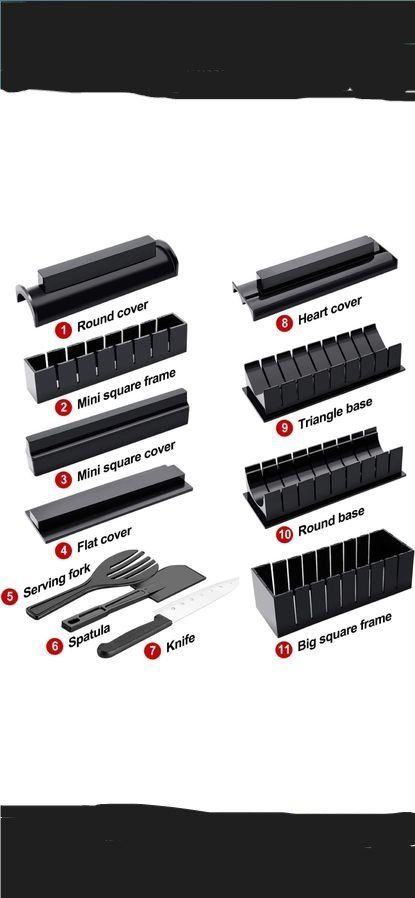 Elettrodomestici da cucina: Neuer 11-teiliger Sushi Maker Set – Nuovo (secondo la descrizione) da Beatenberg venduto da buy2you 5