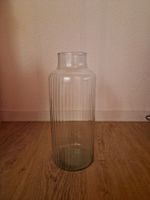 Glas Vase geriffelt klar H35cm