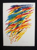 Orig. Piero Dorazio, Litographie, Handsigniert, 1973, Erker