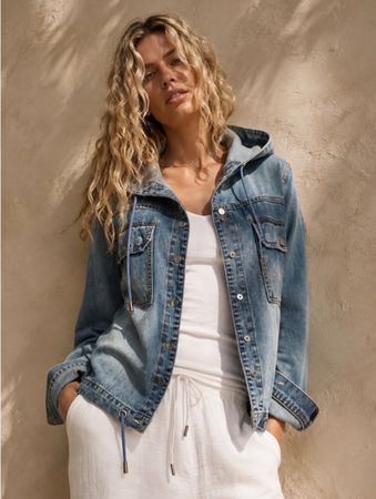 Sehr lässige & stylische Jeansjacke / Kapuzenjacke Gr.M