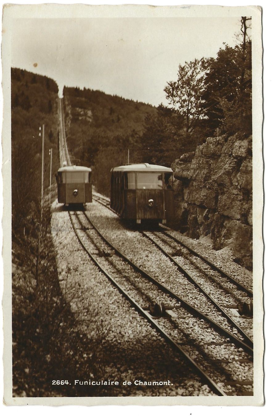 Cartoline postali: Funiculaire du Chaumont - Neuchâtel - Drahtseilbahn - 1941 – Usato da Engelburg venduto da Cartophil