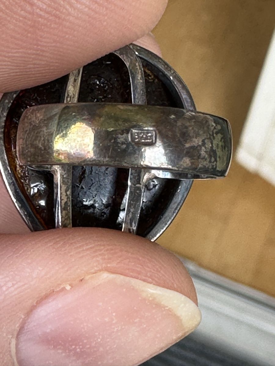 Ringe: Bernstein Ring Grösse ca 53w  silber  – Gebraucht aus Bern von womiman 6
