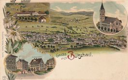 AK  Gruss aus Bütschwil Litho 1900