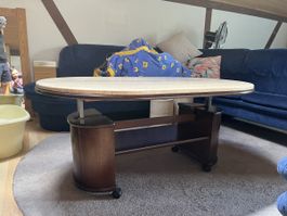 Verstellbarer Couchtisch Travertin-Steinplatte