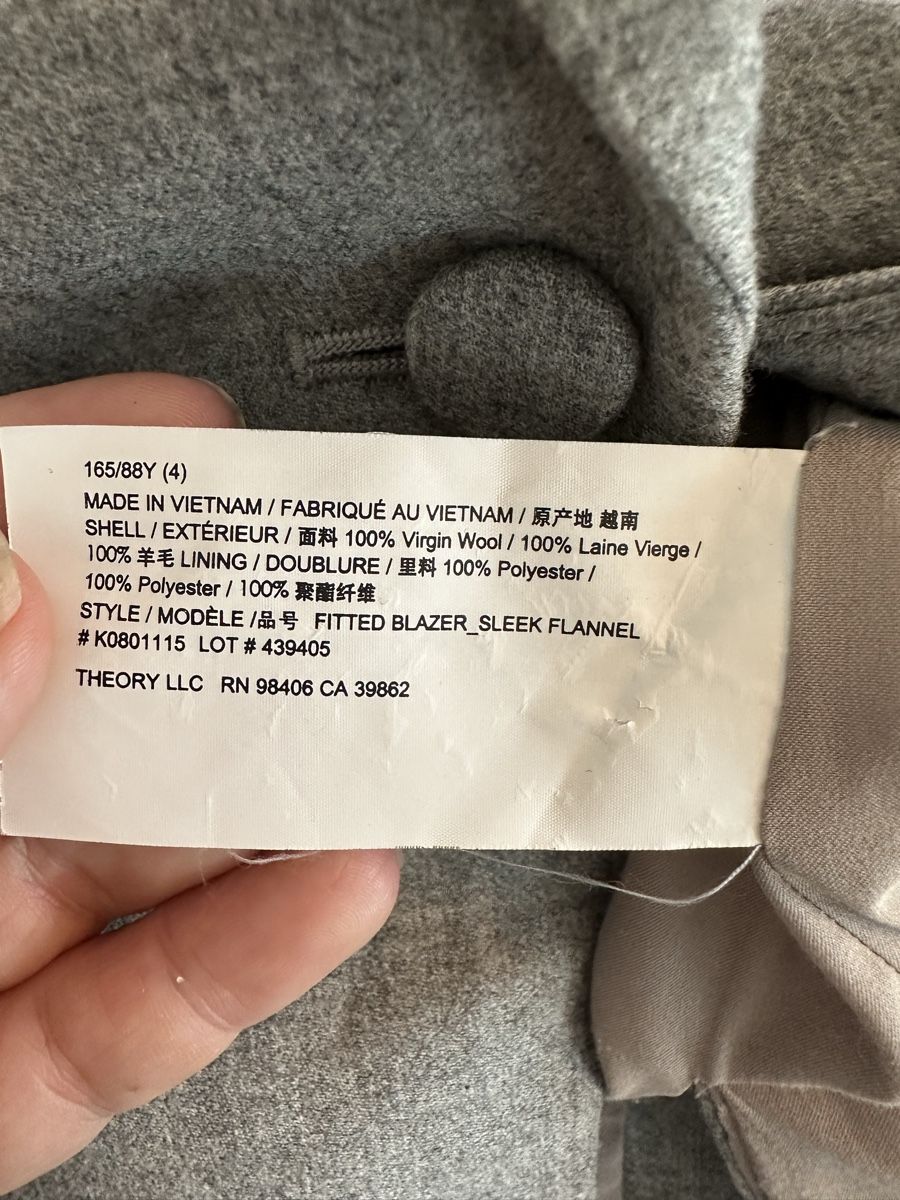 Theory Giacche: Theory Sakko Damen Grösse 4 Grau Fitted Blazer – Usato da Buchs SG venduto da Sunie 5