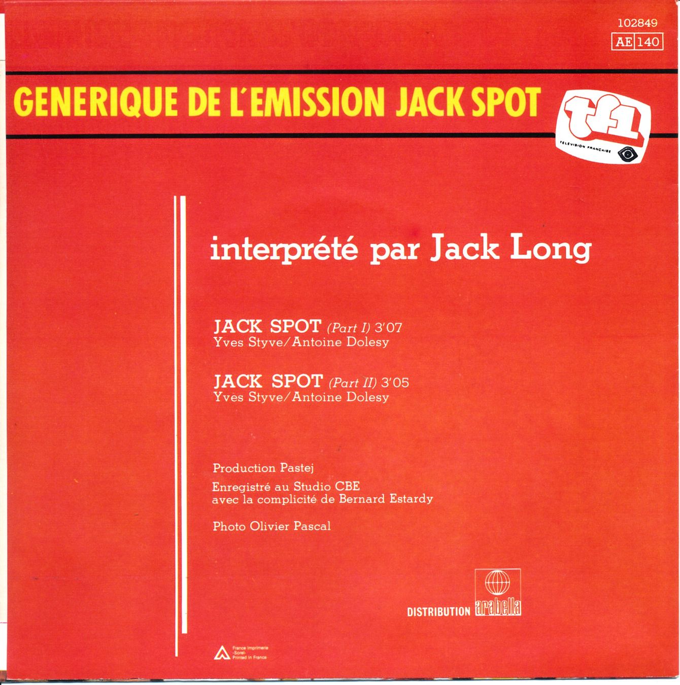 Dischi in vinile: JACK LONG - JACK SPOT (7'' Vinyl Single NM) – Usato da Hedingen venduto da Studers 1