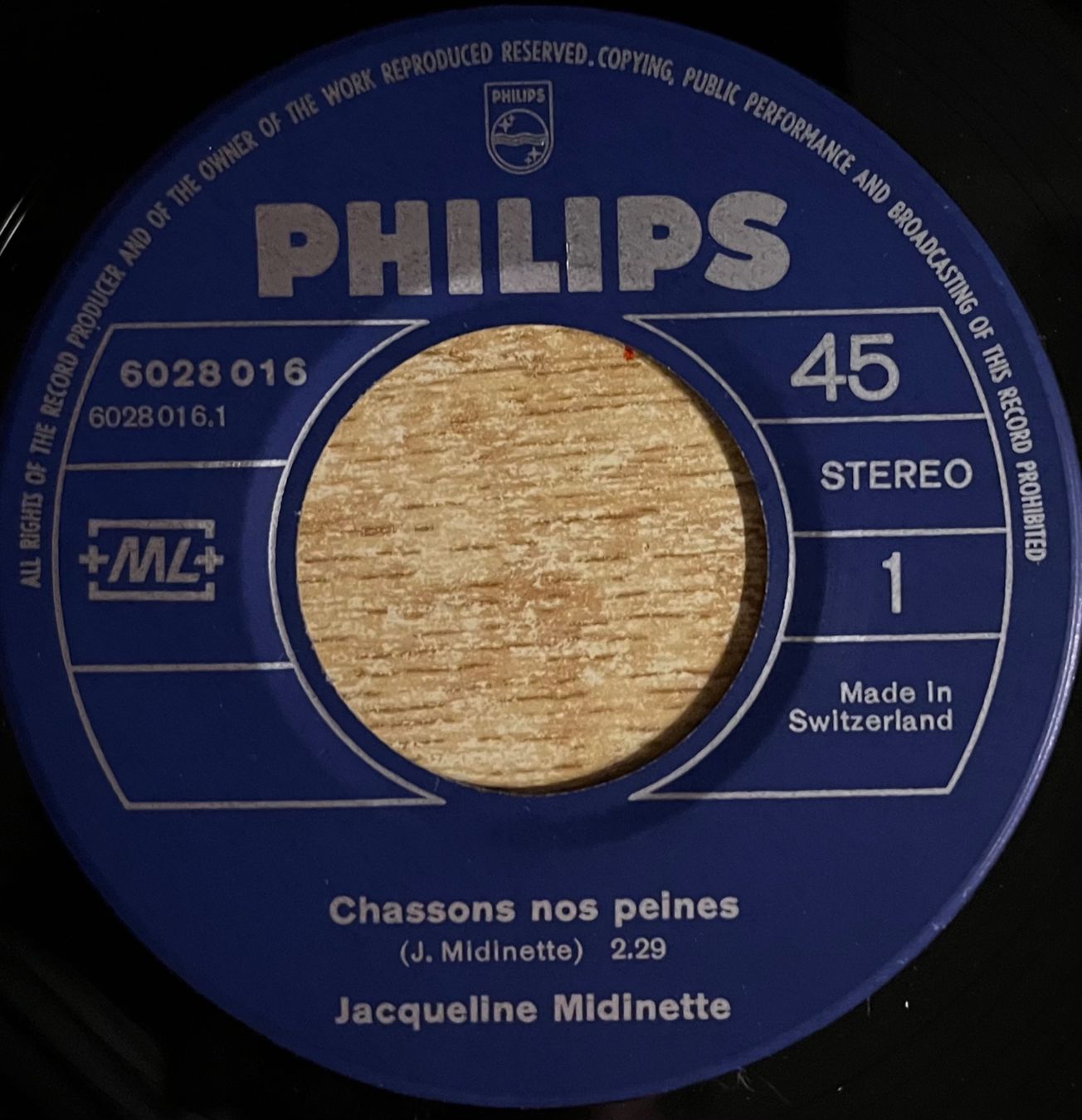 Schallplatten: JACQUELINE MIDINETTE - CHASSONS NOS PEINES – Gebraucht aus Bussigny von vinyl-pas-cher 2