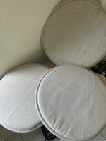 3 Round Seat Cushions Beige Light