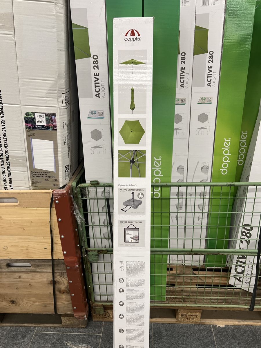 Sonnenschirme: Parasol Doppler Active 280, inclinable, vert pomme neuf – Neu und originalverpackt aus Urtenen-Schönbühl von Big.sanad