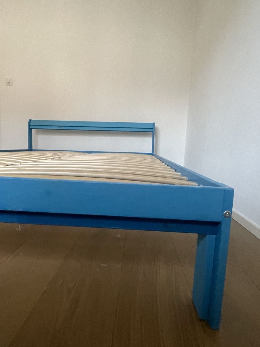 Ikea Betten: Bed frame blue with slatted base 140x200 cm – Gebraucht aus Binningen von a.sale 1