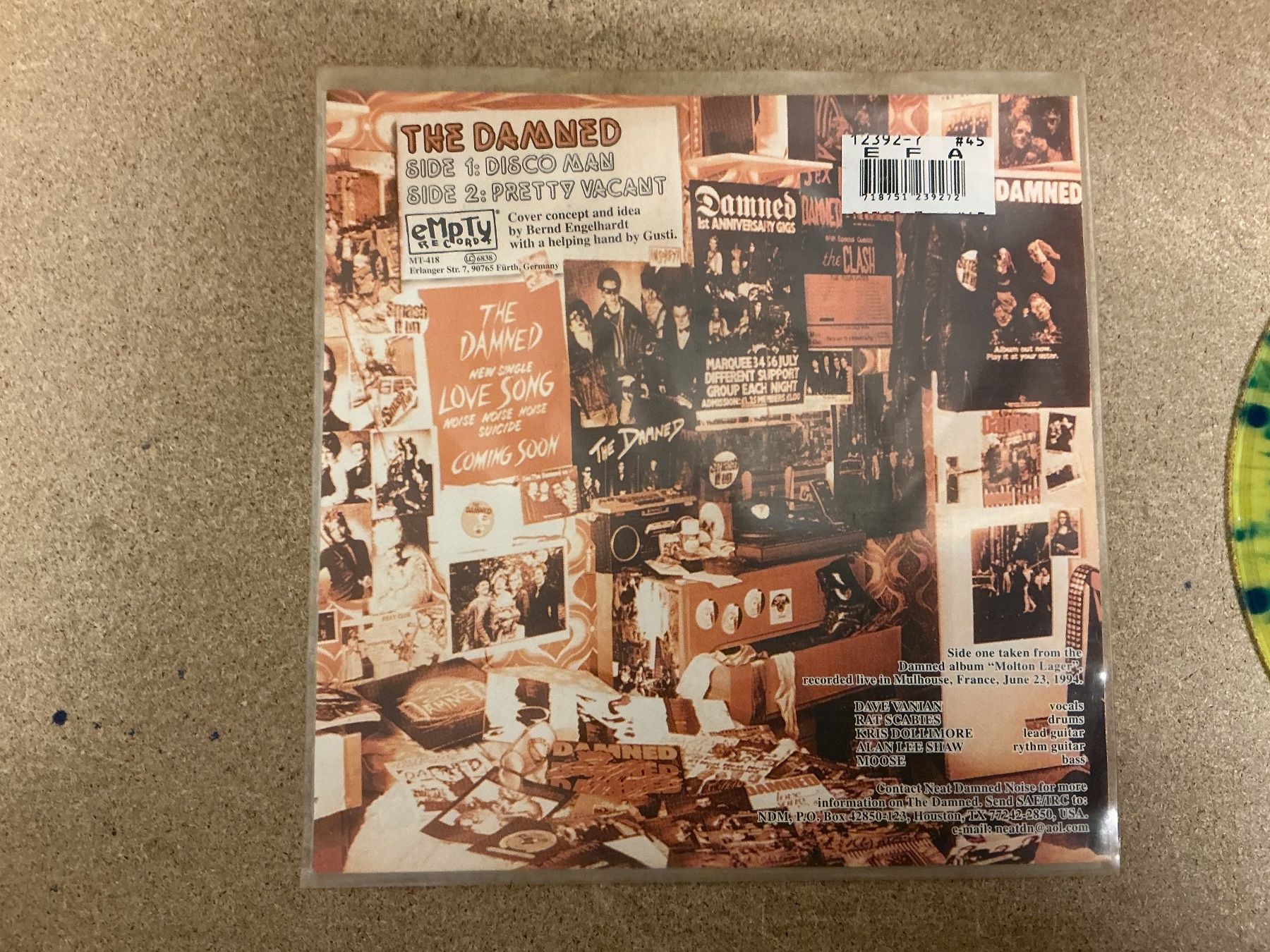Vinyles: The Damned Single - Disco Man – D'occasion à Winterthur par Tumko-Vinyl 1