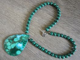 NEU: Mega Augen - Malachit Anhänger in Malachitkette