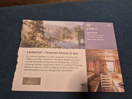 Lenkerhof Beauty & Spa 2 für 1 Gutschein! wert 60frs