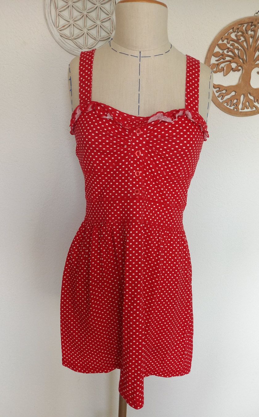 Kleider: Rotes Baumwollkleid mit Tupfen XS – Gebraucht aus Zwillikon von Leewii 5