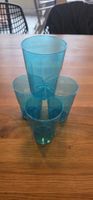 4x Kunststoffgläser blau