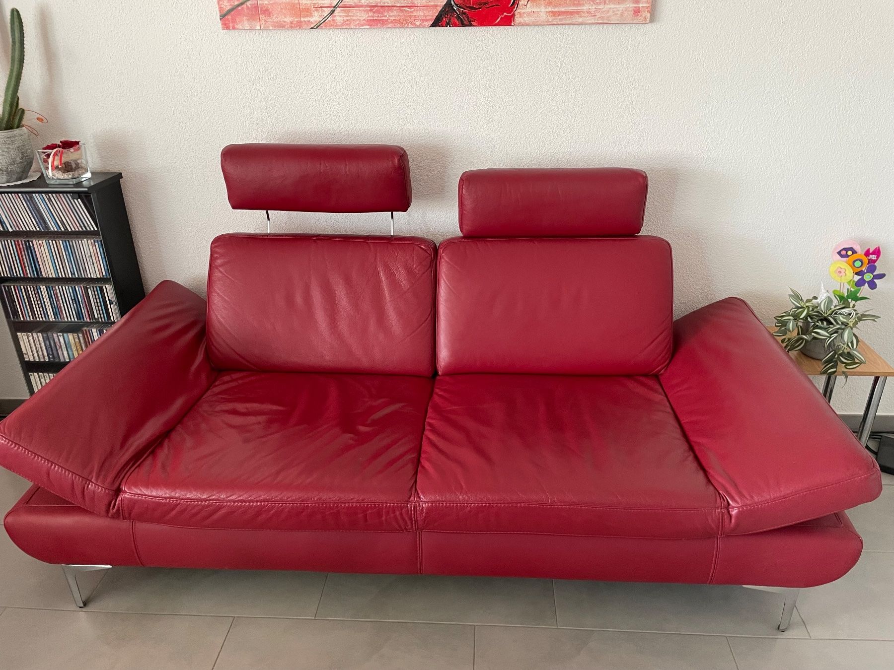 Sofas: 2 Ledersofas Echtleder rot – D'occasion à Remetschwil par nholenweger 1