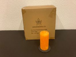 Kerzen 6,8 x 14 cm, Karton mit 24 Stk, Aktions-Preis, Orange