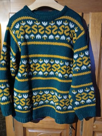 Wollpullover,handgestrickt mit Norwegermuster