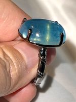 Aquamarine Statement Ring Black Rhodium Sterling Silver 925