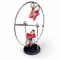 Dekorative Akrobatik Balance-Skulptur 2 Clowns Fahrrädern 🤡
