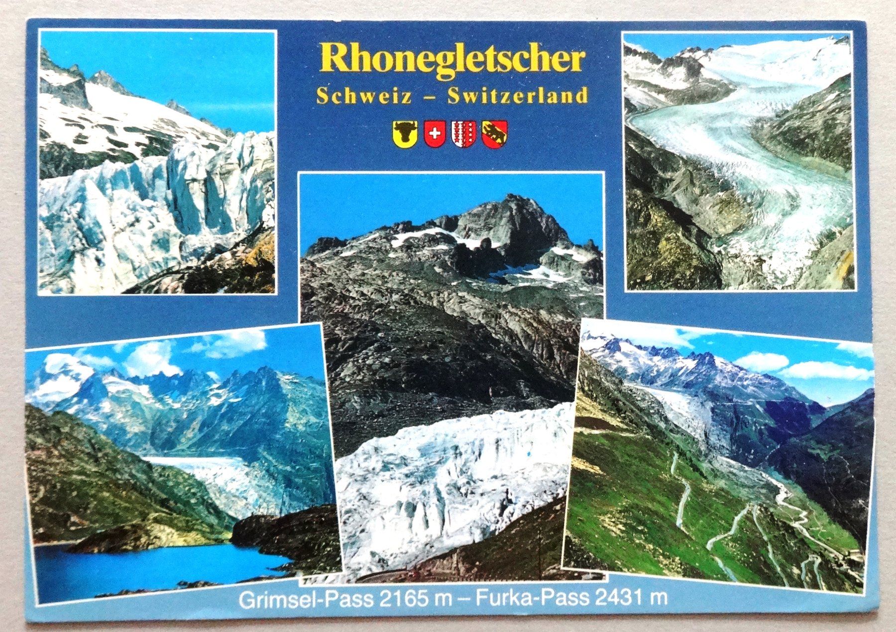 Cartoline postali: Rhonegletscher, Grimsel-Pass, Furka-Pass – Usato da Fétigny venduto da Billy2miny
