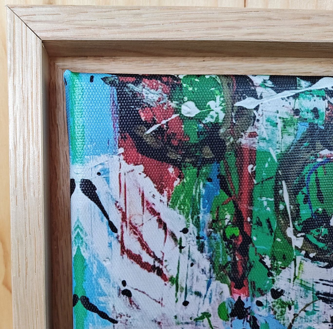Foto & Immagini: Abstrakter Kunstdruck, Unikat, Eichenholzrahmen – Nuovo (secondo la descrizione) da Wetzikon ZH venduto da MaCo80 1