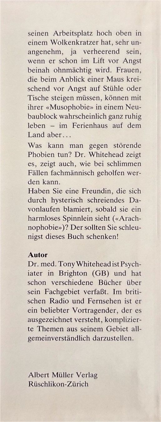 Libri: Whitehead Tony, Angst ist heilbar – Nuovo (secondo la descrizione) da Sarnen venduto da Livres 3