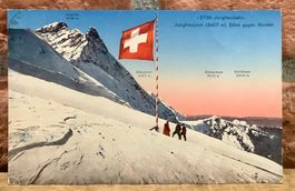 1926 - Jungfraubahn - Jungfraujoch mit Schweizerflagge