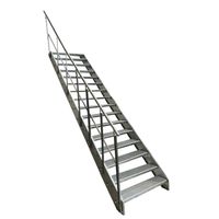 Stahltreppe 16 Stufen+Geländer 100x304cm
